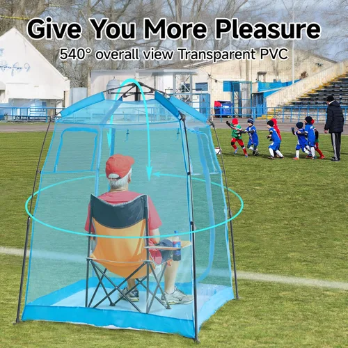 Vista 2 de All Weather Proof Pod Sports Tent,Outdoor Weather Tent Sports Pod Pop Up Shelter with Sealed Floor,Clear Tent for Sport Event,Camping,Fishing 8