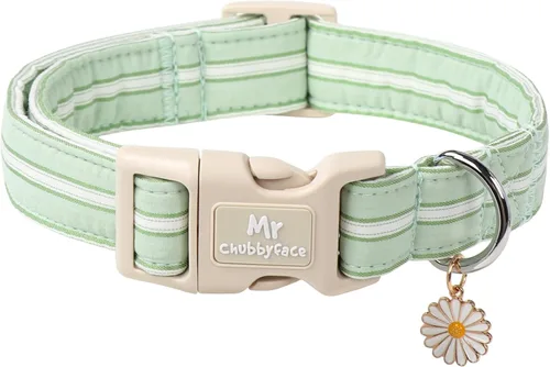 Vista 31 de MR.CHUBBYFACE· Collar de perro de San Valentín azul, lindo collar de cachorro con lazo azul, collar ajustable de algodón para mascotas con hebilla