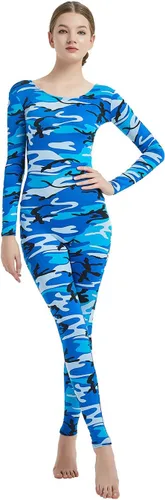 Vista 10 de Full Bodysuit Mono de una pieza para mujer de manga larga, de lycra, estilo zentai Negro
