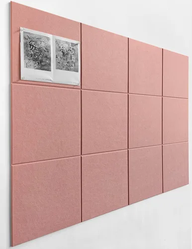 Vista 22 de Tabla de corcho alternativa de 24 x 36 pulgadas, paquete de 6 azulejos de pared de fieltro con pestañas adhesivas extraíbles seguras, tableros