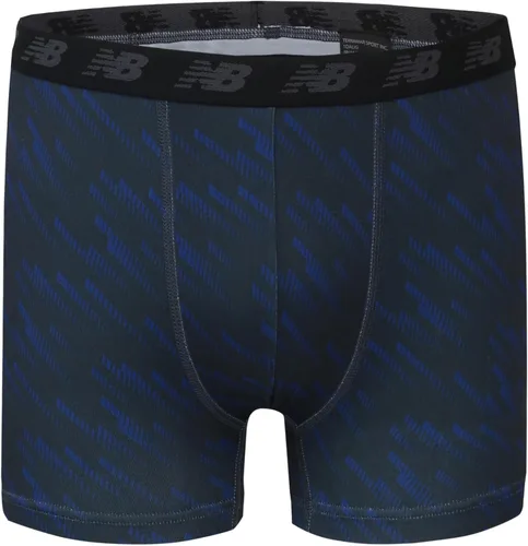 Vista 4 de New Balance Performance - Calzoncillos tipo bóxer para niño Negro/Team Royal/Blanco/Estampado Imán