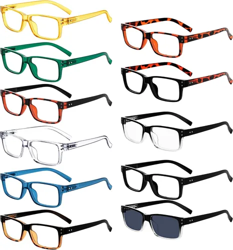 Vista 11 de Eyekepper Gafas de Lectura Vintage para Hombre - 3 Pares Negros y 2 Pares Azules - Gafas Clásicas con Bisagra de Resorte +0.00 3 negro 2 azul