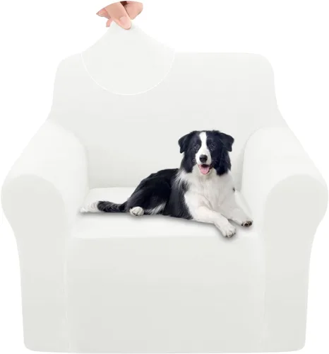 Vista 28 de U-NICE HOME Fundas de terciopelo para sofá, fundas elásticas para sofá de 3 cojines, protector de muebles (XL, grande, beige)