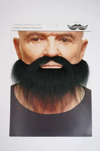 Vista 5 de Mustaches Self-Adhesive Stick On Fake Handlebar for Adults Negro