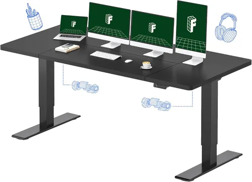 Vista 42 de FLEXISPOT Escritorio Eléctrico de Pie de Una Pieza, 40 x 24 Pulgadas Escritorio Ajustable con Superficie Sin Costuras, Controlador de Memoria