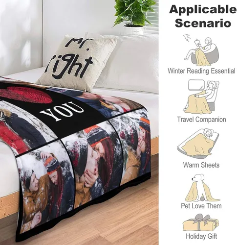 Vista 6 de Regalos personalizados de cumpleaños para el Día del Padre, para papá, abuelo, hombres, manta personalizada con fotos para mi papá, regalos de hija