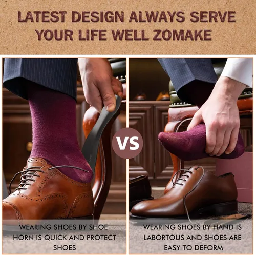 Vista 2 de ZOMAKE Long Shoe Horn for Seniors Men,Metal Shoehorn Long handle for Boots, Shoe Spoon Helper
