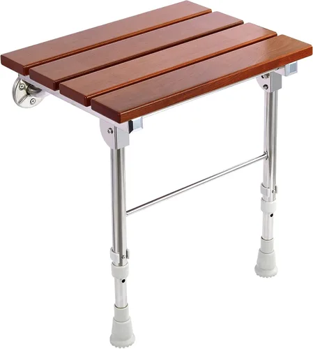 Vista 5 de Asiento de ducha plegable con montaje en pared - Plegable hacia arriba y hacia abajo, banco para personas con discapacidad para personas mayores