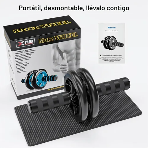 Vista 3 de Rueda Abdominal, Rodillo para Abdominales para Máquina de Ejercicio Abdominal, Equipo de Entrenamiento de Abdominales, Entrenador de Fortalecimiento