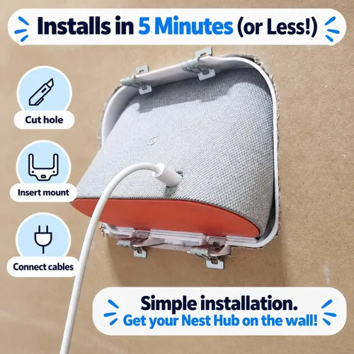 Vista 5 de Mount Genie® - Soporte de pared integrado para Google Home Hub 1ª