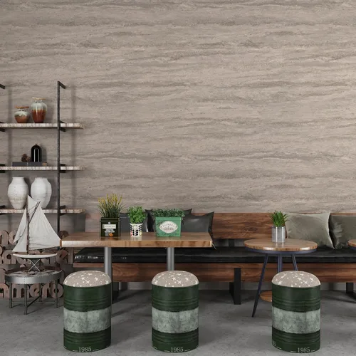 Vista 6 de Papel tapiz de hormigón gris claro para despegar y pegar, papel de contacto de mármol blanco grisáceo, papel de pared de estilo industrial moderno