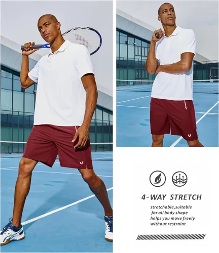 Vista 4 de NORTHYARD Pantalones cortos deportivos para correr para hombre, de 5 pulgadas7 pulgadas, para entrenamiento, gimnasio, tenis, secado rápido