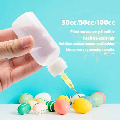 Vista 4 de FJNATINH Botella exprimible de pegamento con punta de aguja de 30 cc, botellas aplicadoras de puntas de precisión, paquete de 5