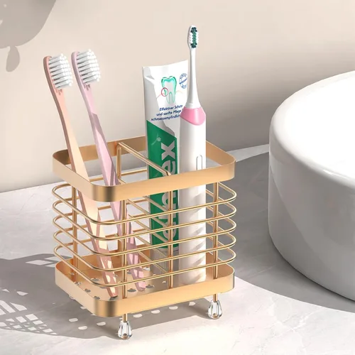 Vista 11 de Luxspire Toothbrush Holders for Bathroom, Stainless Steel, 2 Slots, Black Negro