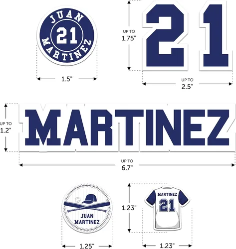 Vista 4 de Juego de calcomanías personalizadas para casco de béisbol, incluye calcomanías personalizadas para bates de béisbol, bates de sóftbol, cascos