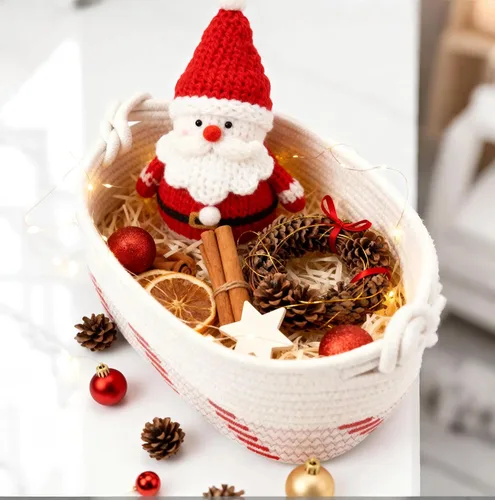 Vista 2 de Cestas tejidas pequeñas para almacenamiento, cestas de almacenamiento de papel higiénico para organizar, cesta de regalo vacía decorativa para baño