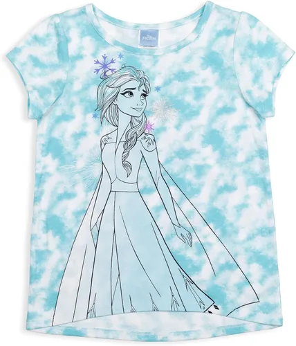 Vista 3 de Disney Frozen Princess Anna Elsa Tiana Sally Jack Skellington Girls 2 Pack Tunic Graphic T-Shirts Infant to Big Kid