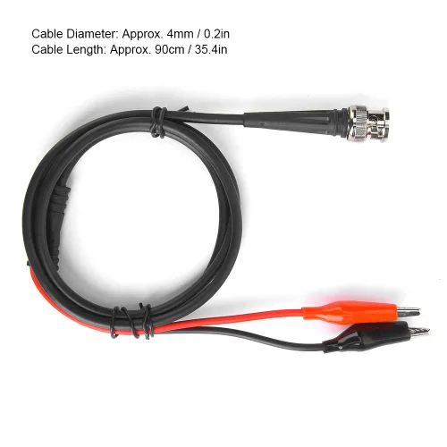Vista 4 de Cable coaxial con clip BNC, generador de señal de función, accesorios de línea de prueba, 35.4 in, 50 Ω para generador de señal
