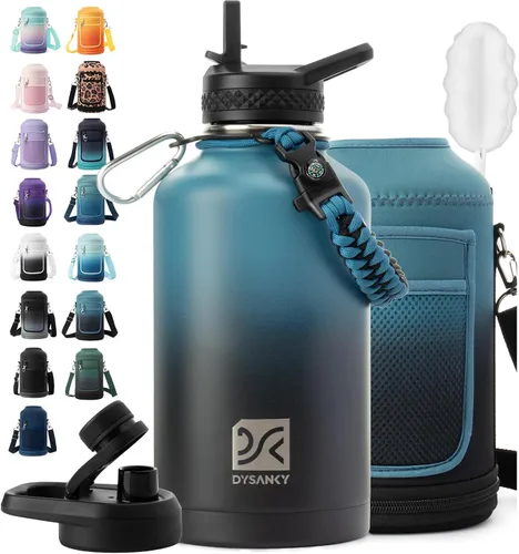 Vista 12 de DYSANKY Botella de agua aislada de 32 onzas, metal al vacío de acero inoxidable grueso, jarra de agua deportiva portátil para gimnasio y senderismo
