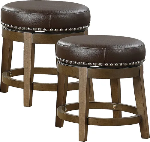 Vista 10 de Lexicon Blueridge Taburete giratorio de altura de comedor (juego de 2), 19.5 pulgadas SH, negro