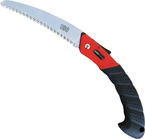 Vista 3 de TABOR TOOLS Sierra plegable con hoja curvada de 8 pulgadas y mango de agarre resistente, sierra de mano para podar árboles, recortar ramas, acampar