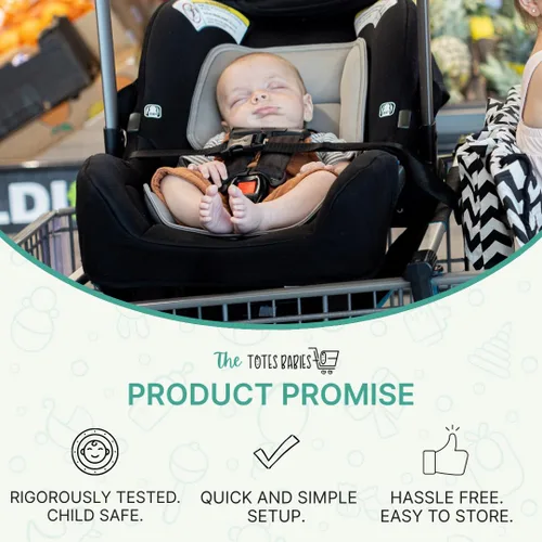 Vista 2 de Totes Babies - Portador de asiento de coche para carritos de compras, permite que los bebés, recién nacidos, infantes y niños pequeños se mantengan