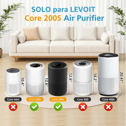 Vista 10 de Filtro de repuesto Core 200S para purificador de aire WiFi inteligente LEVOIT Core 200S-P
