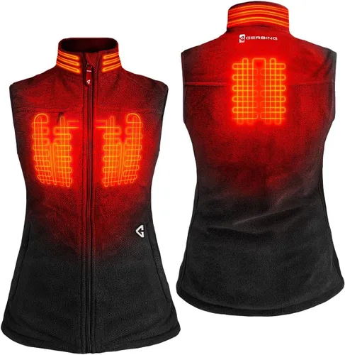 Vista 3 de Gerbing Chaleco de forro polar termita 2.0 para mujer de 7 V - Elegante chaleco térmico con batería para mujer - 8 horas de batería de reserva