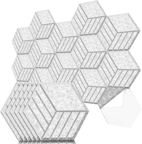 Vista 11 de Art3dwallpanels Paquete de 12 paneles acústicos autoadhesivos, 14" X 12" X 0.4" paneles de pared insonorizados, paneles de absorción de sonido