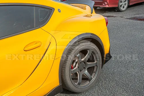 Vista 4 de Repuesto para modelos Toyota GR Supra 2020 actuales JDM Artisan Spirit Style Fibra de Carbono Moldeo de Rueda Lateral Trasera Moldura Fender Flare