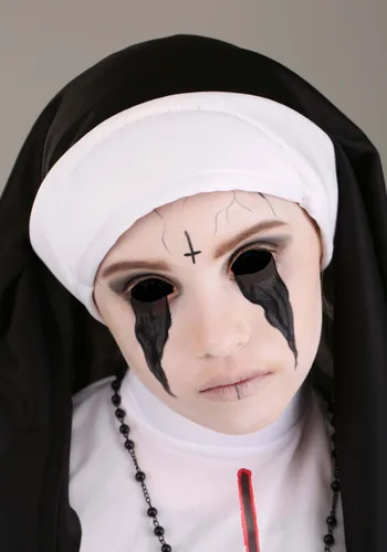 Vista 5 de Disfraz de Monja Espeluznante para Niña Multicolor