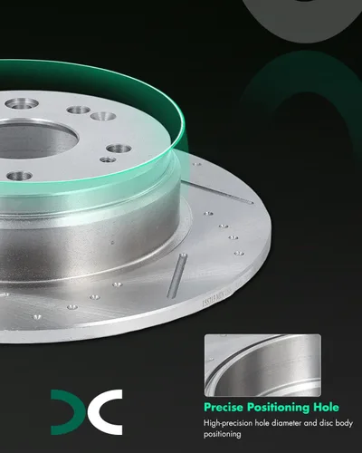 Vista 4 de SCITOO Rotores de freno trasero para Honda para CR-V 2002-2004 Frenos de disco perforados y ranurados Rotores de reemplazo: 31304 Brakes Kit Fit