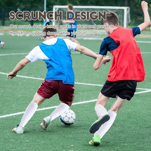 Vista 5 de 16 pares de calcetines de fútbol para jóvenes, ultra largos, acolchados, calcetines de fútbol de compresión para hombres y niños