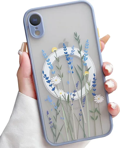 Vista 7 de Skyseaco Funda para iPhone X/iPhone Xs compatible con MagSafe para policarbonato transparente esmerilado, protector de espalda de flores a prueba
