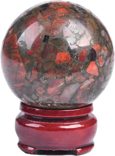 Vista 32 de JIC Gem Piedra Natural de Jaspe Africano Cristal de Curación Esfera Adivinación Bola de Piedra Preciosa, Feng Shui Reiki Aura Decoración