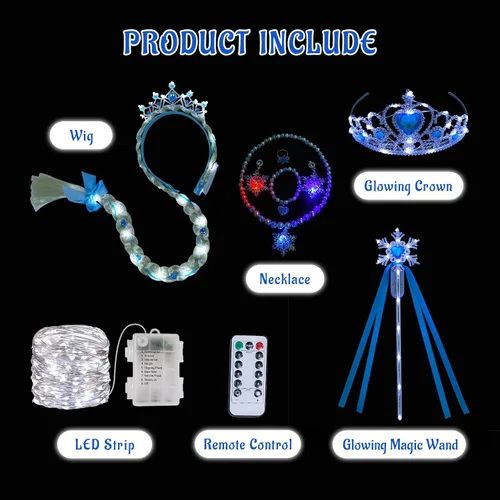 Vista 7 de CIYTI Light Up Elsa Princess Costume Dress for Girls Halloween Birthday Party Outfit Cosplay Dress Up for Kids