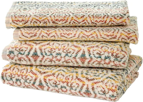 Vista 12 de SKL Home Rhapsody - Juego de 2 toallas de baño, 2 toallas de mano, multicolor
