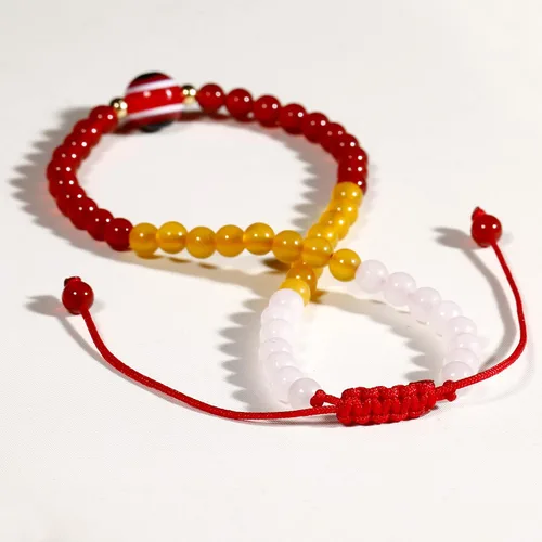Vista 8 de Jewever Pulseras tobilleras con ojo malvado para mujer, cristales curativos energéticos y piedras preciosas, piedra de preocupación, playa
