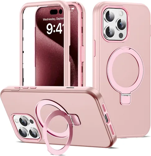 Vista 38 de Funda compatible con iPhone 13 y 14 de 6.1 pulgadas con soporte de anillo magnético [protección militar contra caídas] [compatible con Mag-Safe]