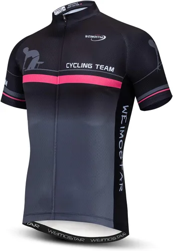 Vista 32 de Maillot de ciclismo de manga corta estilo USA Bike Tops con bolsillo raya reflectante 1cd8111