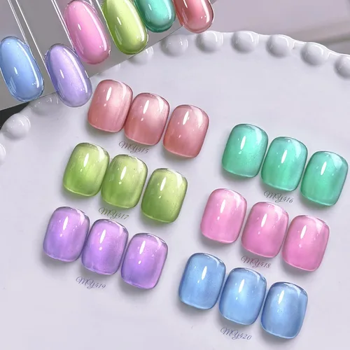 Vista 29 de Born Pretty - Esmalte de uñas de gel magnético 9D con purpurina reflectante, esmalte de gel holográfico de color gato magnético, juego de 7ml, 6
