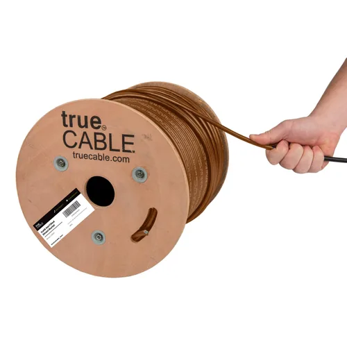 Vista 12 de TRUE CABLE Ethernet Cat6 Direct Burial a granel, relleno de gel, sin blindaje, 500 pies, negro, chaqueta OSP para exteriores, impermeable