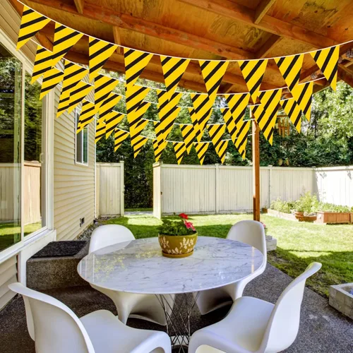 Vista 7 de Paquete de 5 banderines de construcción – Bandera temática de camión volquete para niños, decoración de banderines triangulares para fiesta