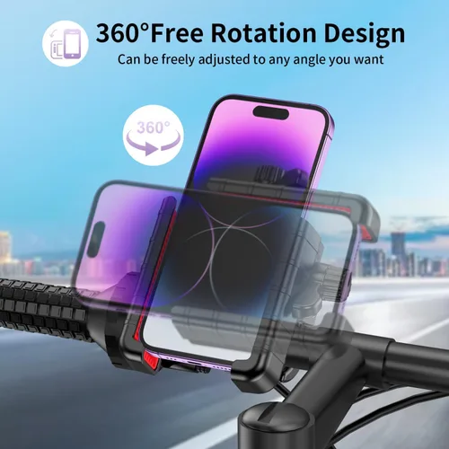 Vista 5 de Soporte de teléfono para bicicleta, soporte de teléfono para motocicleta, apto para cámara, abrazadera de manillar resistente para bicicleta