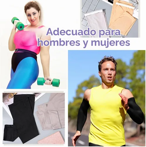 Vista 4 de 4 pares de mangas de compresión de gran tamaño para mujer, con protección solar UV, de seda helada, de gran tamaño, para mujer