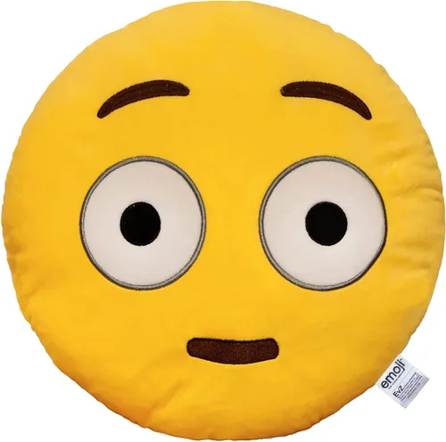 Vista 12 de Emoji Cara de Alienígena Cojín de Emoticón Relleno de Felpa Suave Almohada, Certificado Oficial, EvZ 31cm Gris
