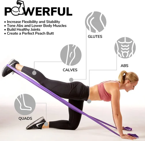 Vista 4 de Resistance Bands for Working Out 7Ft Long Resistance Bands Super Exercise Bands with Carry Pouch and Door Anchor I Latex Free Workout Bands