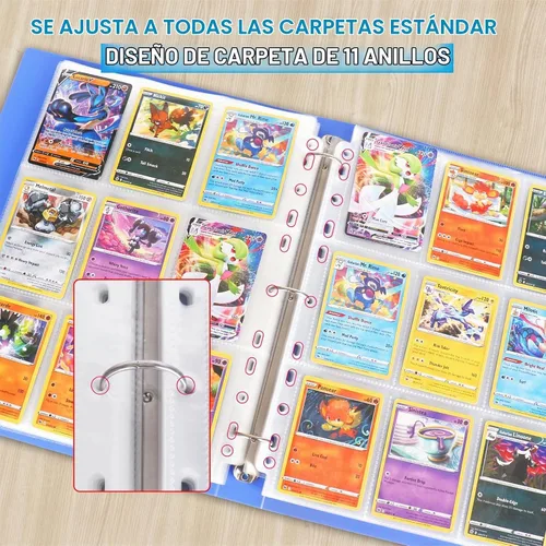 Vista 3 de ABLY 540 bolsillos de doble cara para tarjetas intercambiables, 9 bolsillos, protectores de tarjetas de juego de plástico transparente