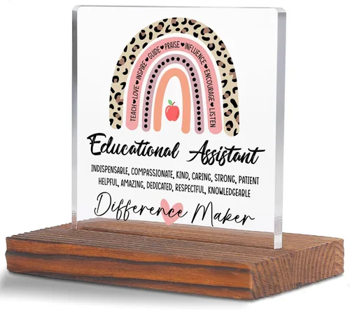 Vista 31 de Letrero decorativo de escritorio transparente para después de la escuela, regalo de agradecimiento para mujeres y hombres, regalos de agradecimiento