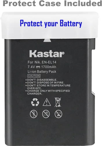 Vista 2 de Kastar Batería EN-EL14 (paquete de 2) y cargador para ENEL14 EN-EL14a MH-24 y Coolpix P7000 P7100 P7700 P7800 D3100 DSLR D3200 DSLR D3300 DSLR D5100